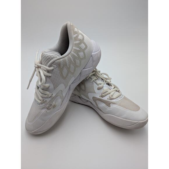 PUMA MB.01 Lo Team Colors - Triple White - Size 10.5 - Pure Money- Metallic Melo - Picture 3 of 9